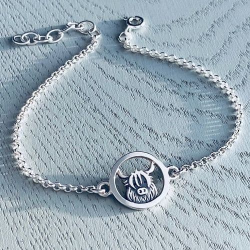 Celina Rupp Highland Cow Bracelet - Sterling Silver