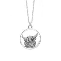 Celina Rupp Highland Cow Pendant & Chain (Medium) - Sterling Silver