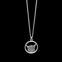 Celina Rupp Highland Cow Pendant & Chain (Medium) - Sterling Silver