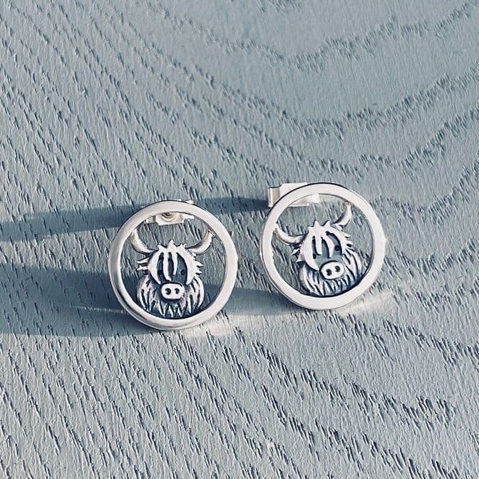 Celina Rupp Highland Cow Stud Earrings - Sterling Silver