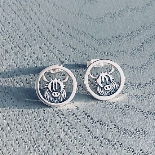 Celina Rupp Highland Cow Stud Earrings - Sterling Silver