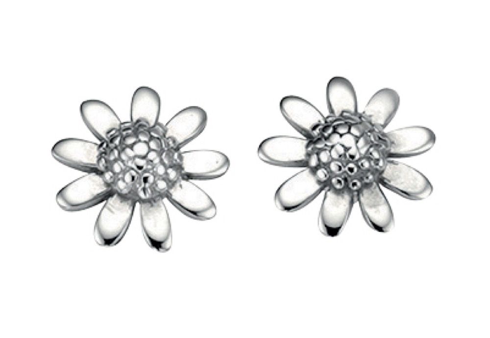 Flower Stud Earrings Sterling Silver