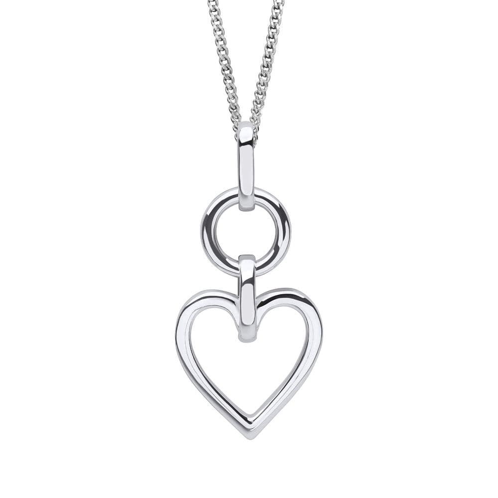 Heart Drop Pendant & Chain - Sterling Silver