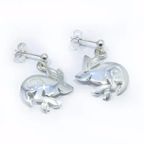 Mithril Celtic Hare Stud & Drop Earrings Sterling Silver - H3