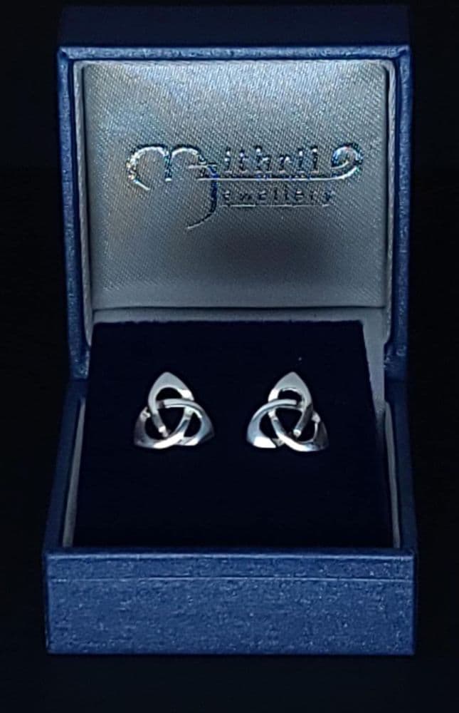 Mithril Celtic Stud Earrings C12 - Sterling Silver