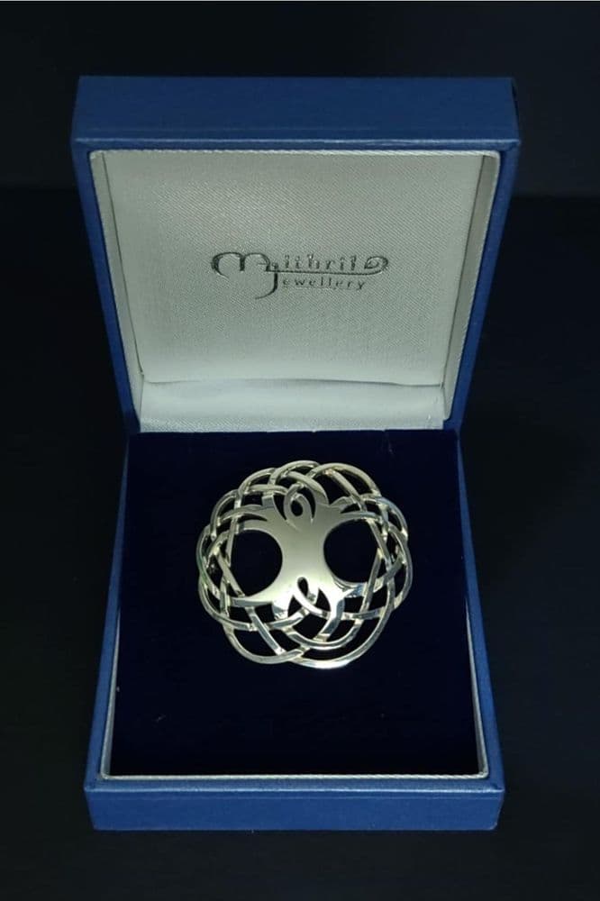 Mithril Large Celtic Tree of Life Brooch - Sterling Silver
