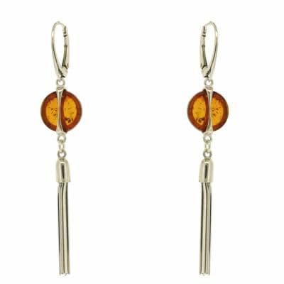 Nova Silver Amber Art Tassel Earrings - Sterling Silver