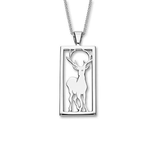 Ortak Highland Stag Pendant & Chain - Sterling Silver