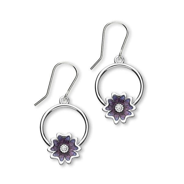 Ortak Scottish Primrose Earrings Sterling Silver & Enamel