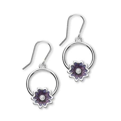 Ortak Scottish Primrose Earrings Sterling Silver & Enamel
