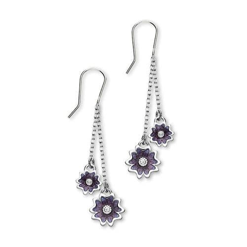 Ortak Scottish Primrose Earrings Sterling Silver Enamel