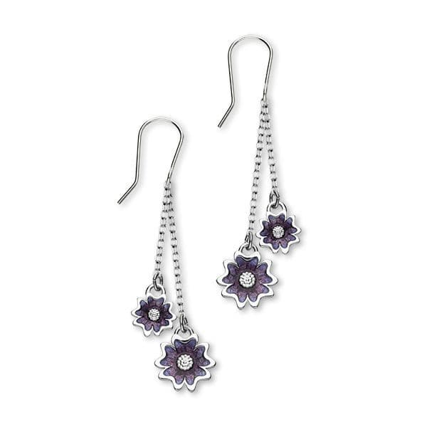 Ortak Scottish Primrose Earrings Sterling Silver Enamel