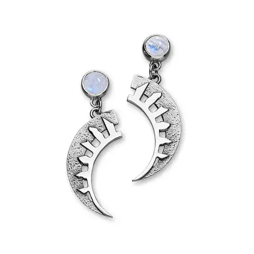 Ortak Solstice Ring of Brodgar Moonstone Earrings - Sterling Silver