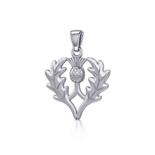 Peter Stone Celtic Scottish Thistle Pendant Sterling Silver