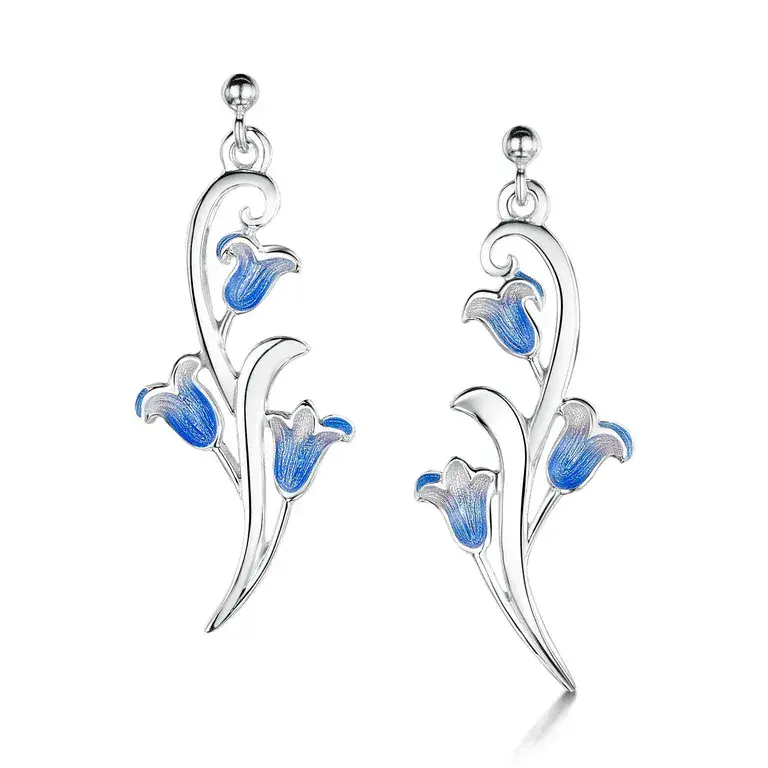 Sheila Fleet Bluebell Dress Drop Earrings - Sterling Silver