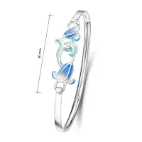 Sheila Fleet Bluebell Enamel Bangle - Sterling Silver