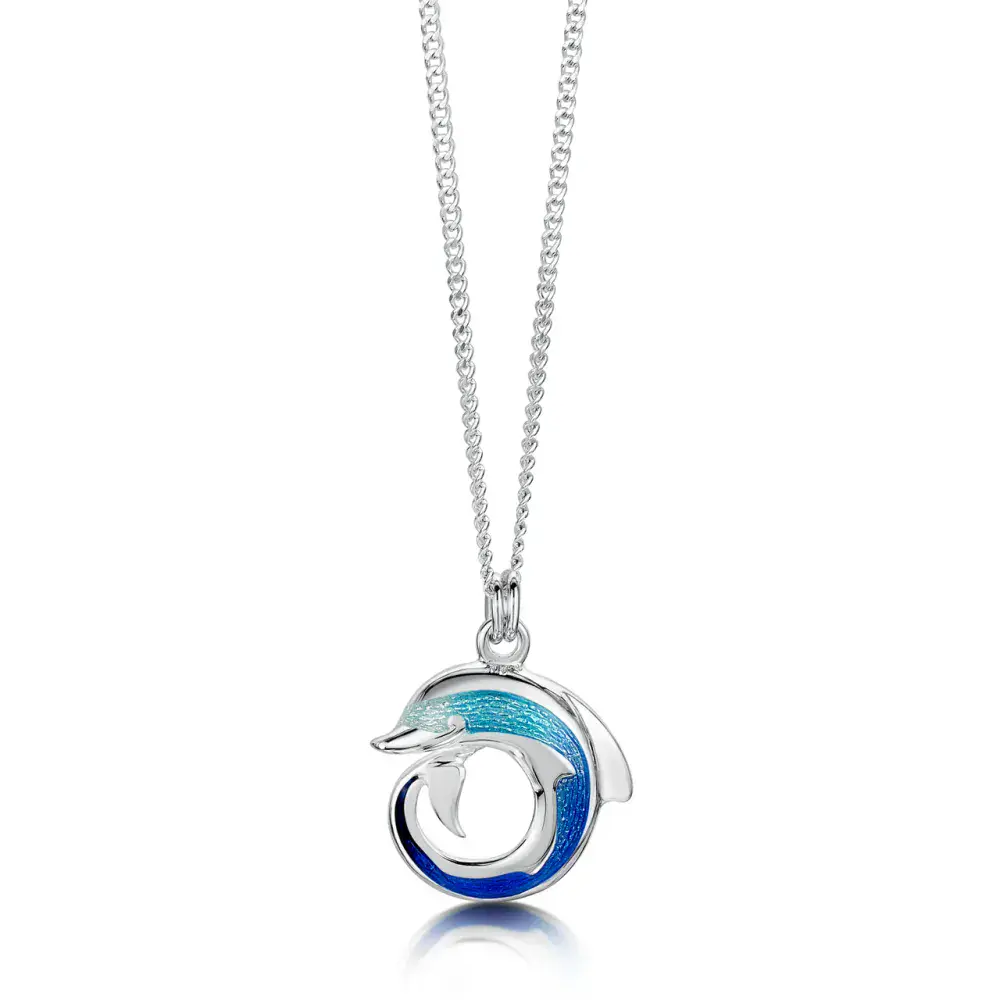 Sheila Fleet Dolphin Curl Small Pendant Necklace - Sterling Silver