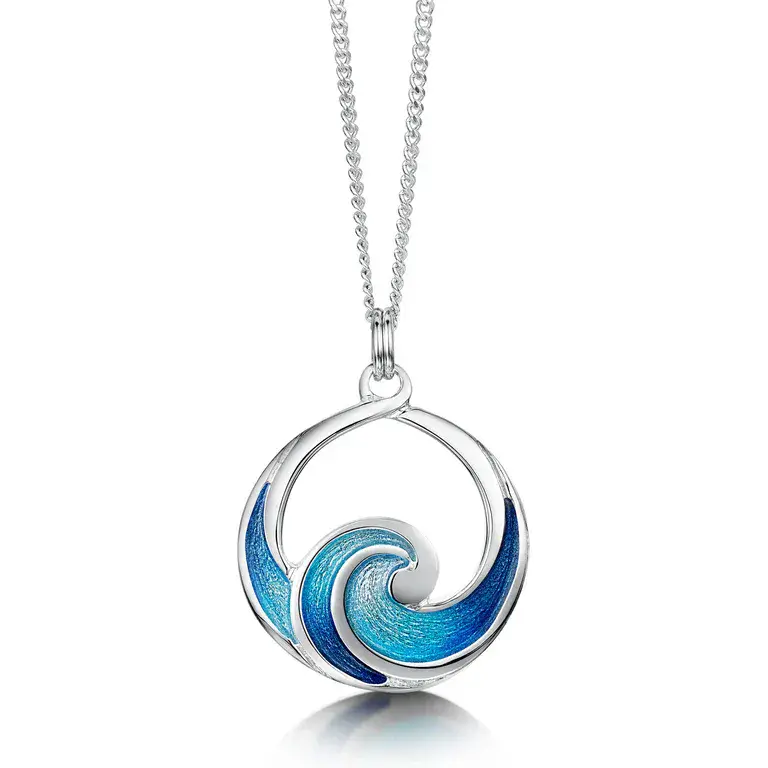 Sheila Fleet Pentland Enamel Pendant & Chain - Sterling Silver
