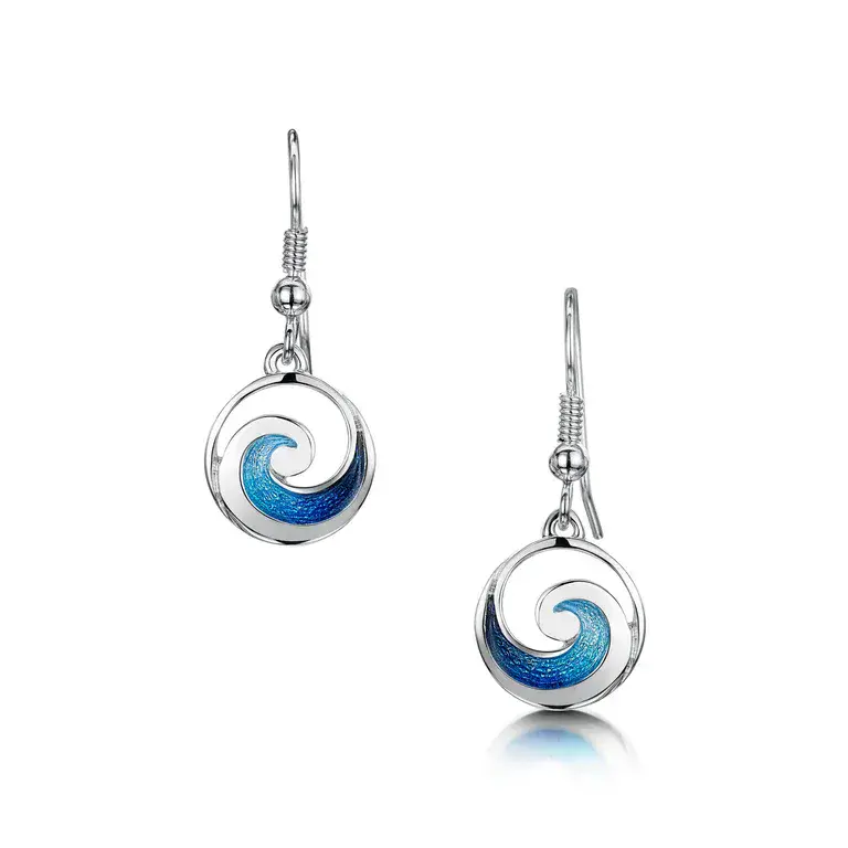 Sheila Fleet Pentland Enamel Small Drop Earrings - Sterling Silver