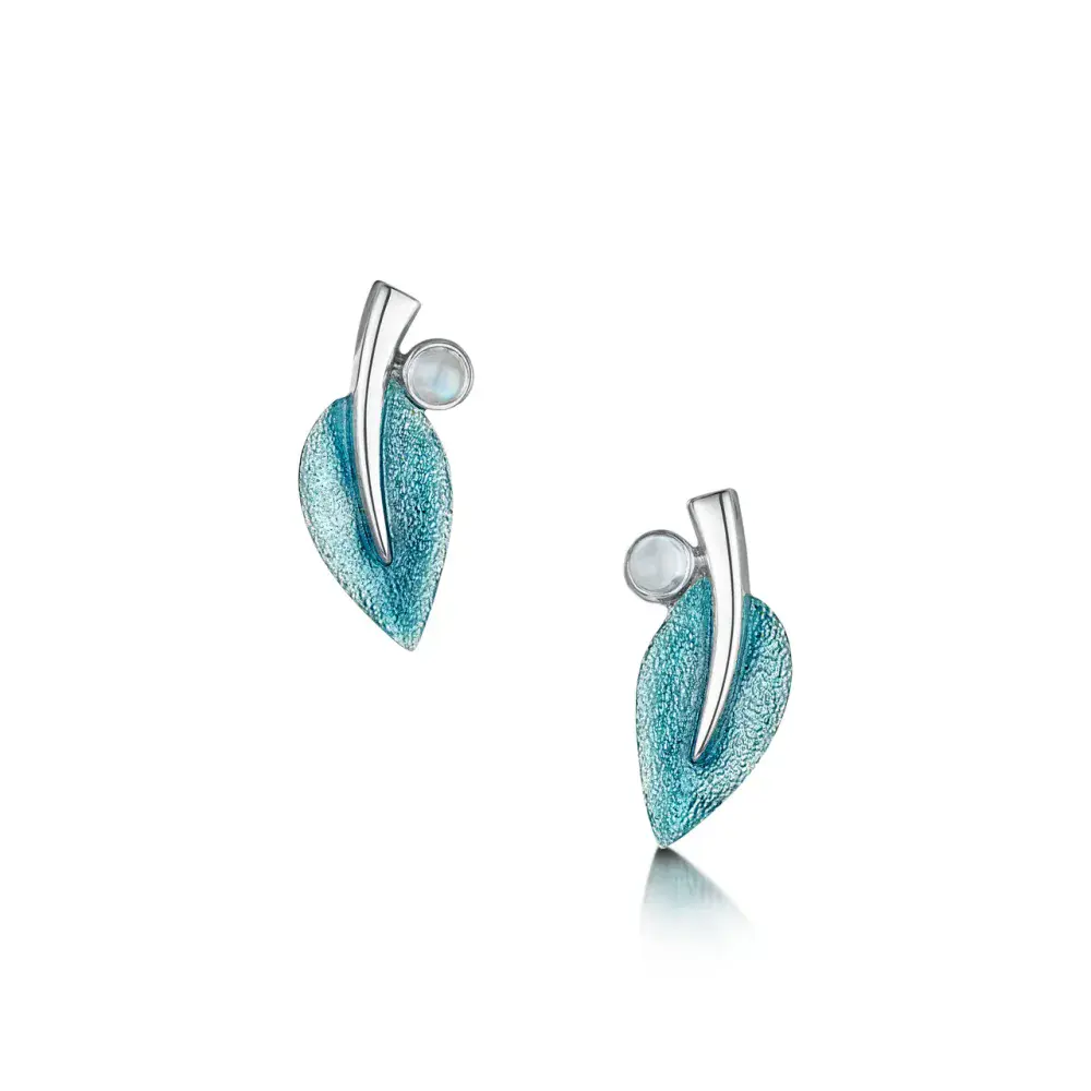 Sheila Fleet Rowan Stud Earring with Moonstone - Sterling Silver