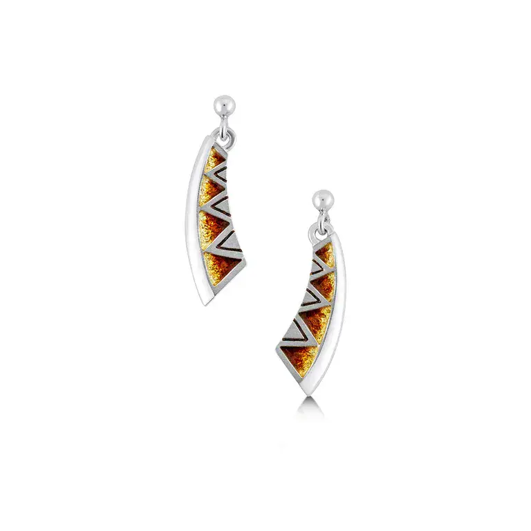 Sheila Fleet Skara Shard Enamel Drop Earrings - Sterling Silver