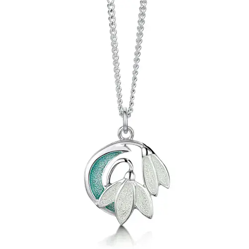 Sheila Fleet Snowdrop Small 2-flower Pendant - Sterling Silver