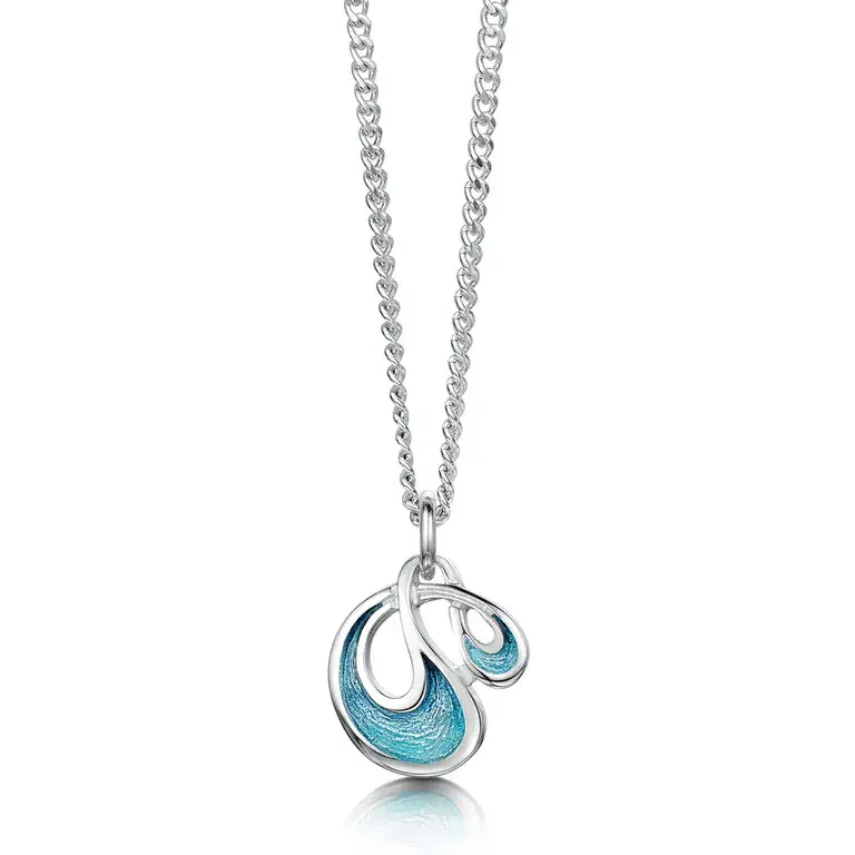 Sheila Fleet Storm Petite Enamel Pendant & Chain - Sterling Silver