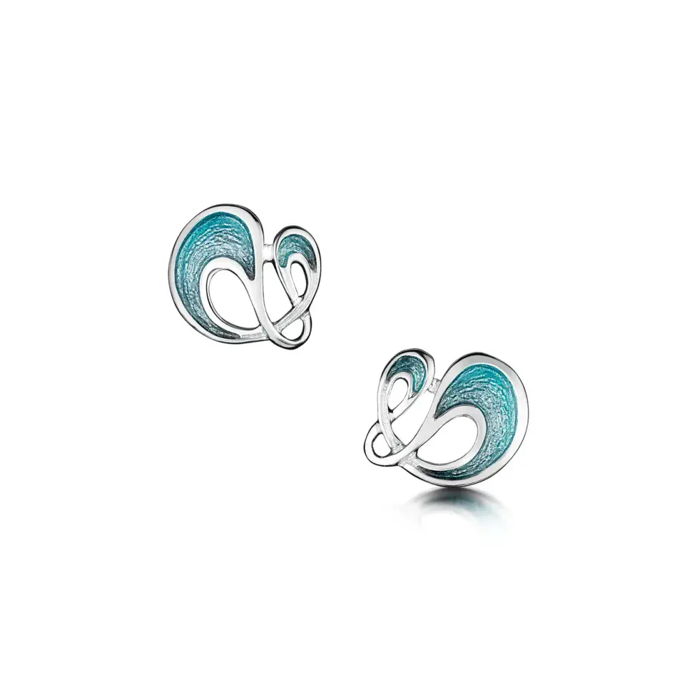 Sheila Fleet Storm Small Enamel Stud Earrings - Sterling Silver