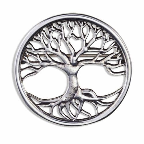 St Justin Pewter Tree of Life Brooch