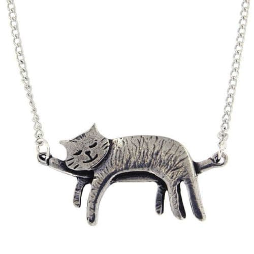St Justin Sleeping Cat Necklace 18
