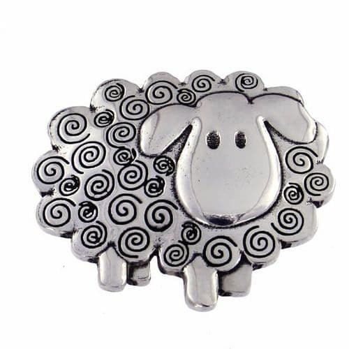 St Justin Swirly Sheep brooch