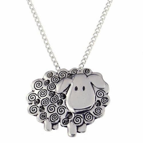 St Justin Swirly Sheep Pendant & Chain