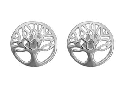 Tree of Life Stud Earrings Sterling Silver