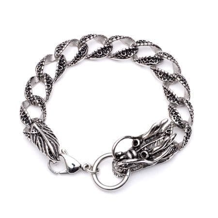Tribal Steel Dragon Curb Bracelet
