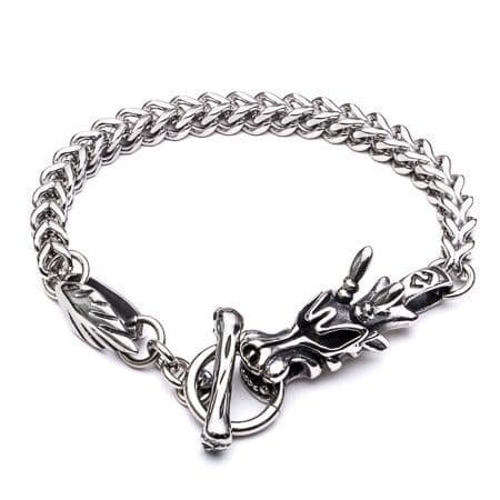 Tribal Steel Dragon Head Stainless Steel Bracelet