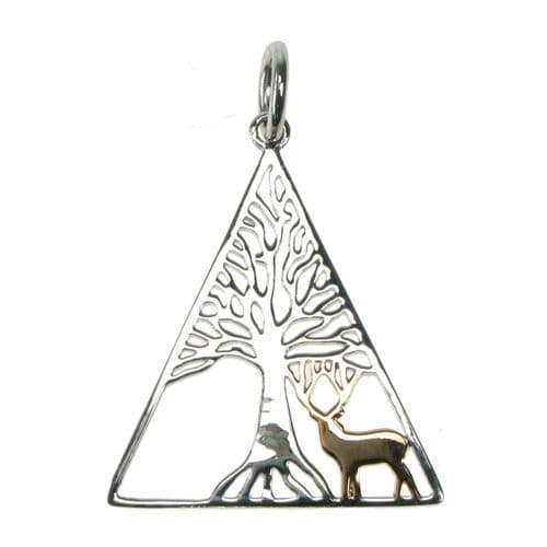 Zilver Designs Tree of Life Stag Pendant & Chain - Sterling Silver