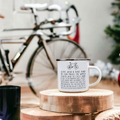 All The Gear Cycling Enamel Mug