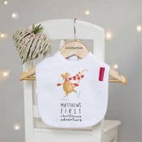 Baby's First Christmas Mouse Bib