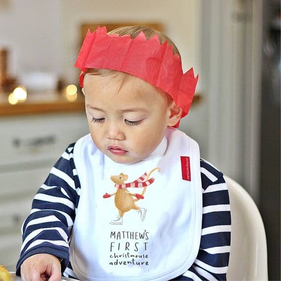 Baby's First Christmas Mouse Bib