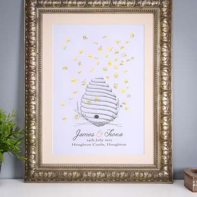 Beehive Wedding Fingerprint Guestbook