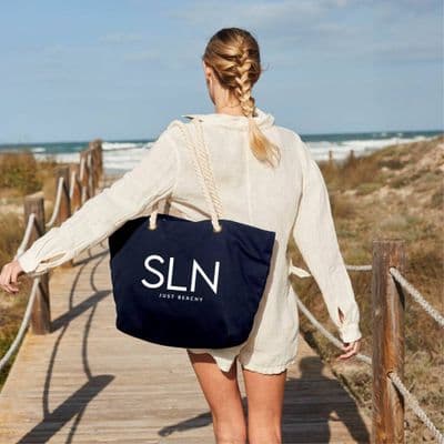 Big Initial Nautical Beach Bag