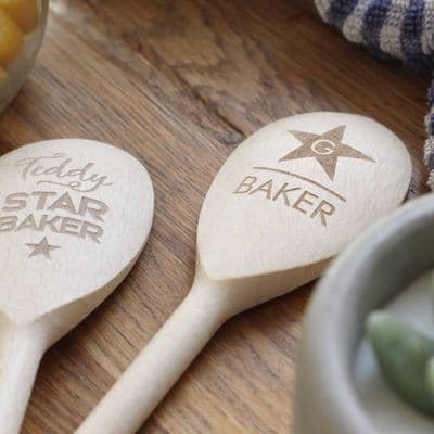 Child's Personalised Star Baker Wooden Spoon