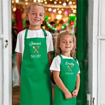 Children's Little Chef Big Chef Personalised Apron