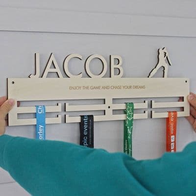 Cricketers Personalised Medal Hanger