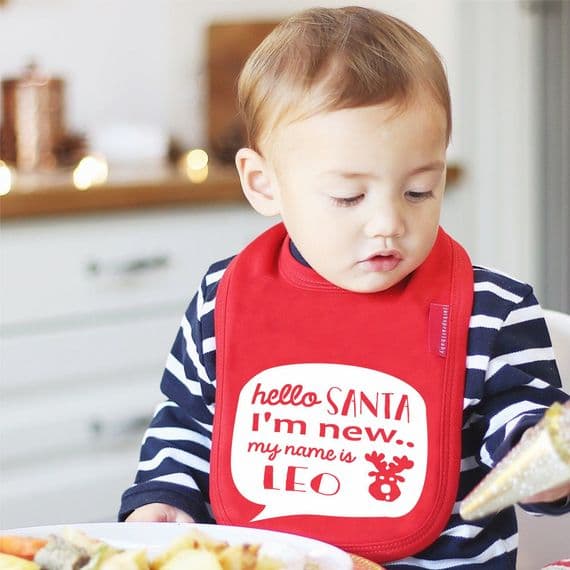 Hello Santa I'm New Baby Bib