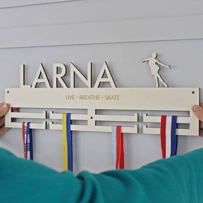 Ice Skaters Personalised Medal Hanger