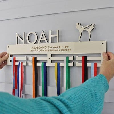 Kickboxing Personalised Medal Hanger