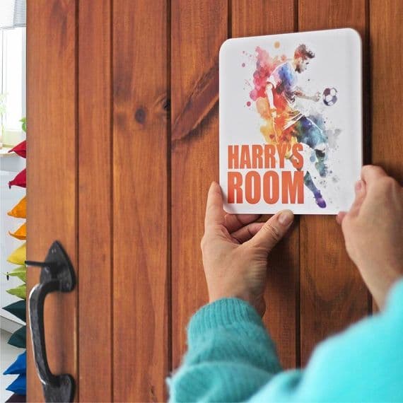 Kids Personalised Football door sign