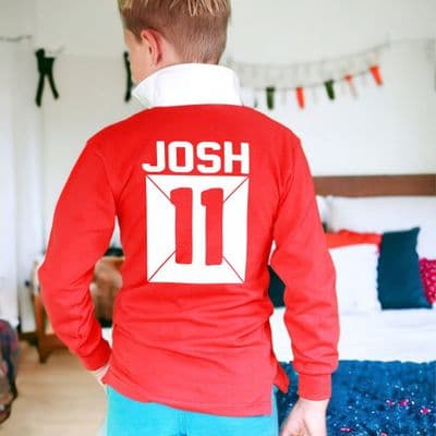 Kids Personalised Rugby Tops