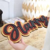 Luxury Three Layer Natural Wooden Name Sign